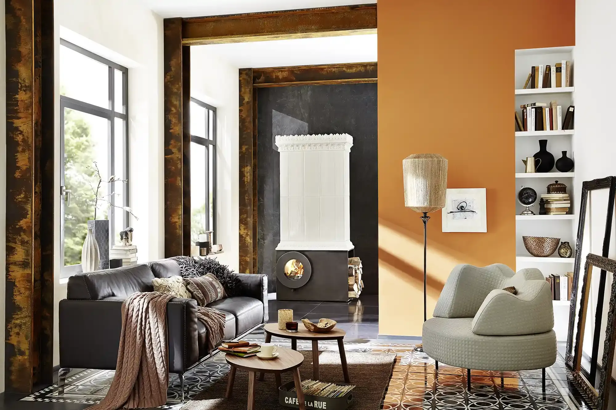 Firetube Ofen im modernen Wohnraum